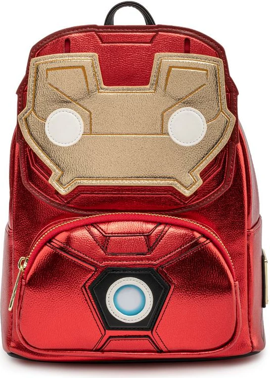 Shpinore mini Loungefly Marvel Iron Man Light-Up, lëkurë vegane, kuqe/ari