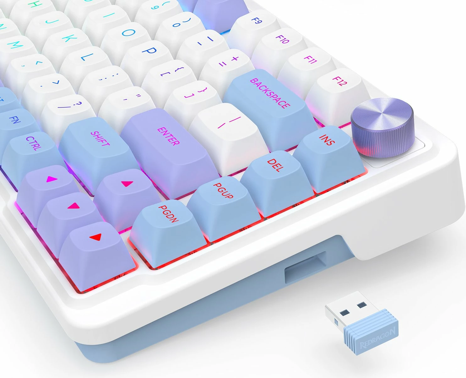 Tastierë mekanike gaming Redragon UCAL MAX K673WBP-RGB-MAX, 75% 82 tasta, RGB, tri-mode (USB-C/BT/2.4GHz), hot-swap, bateri 4000mAh, bardhë