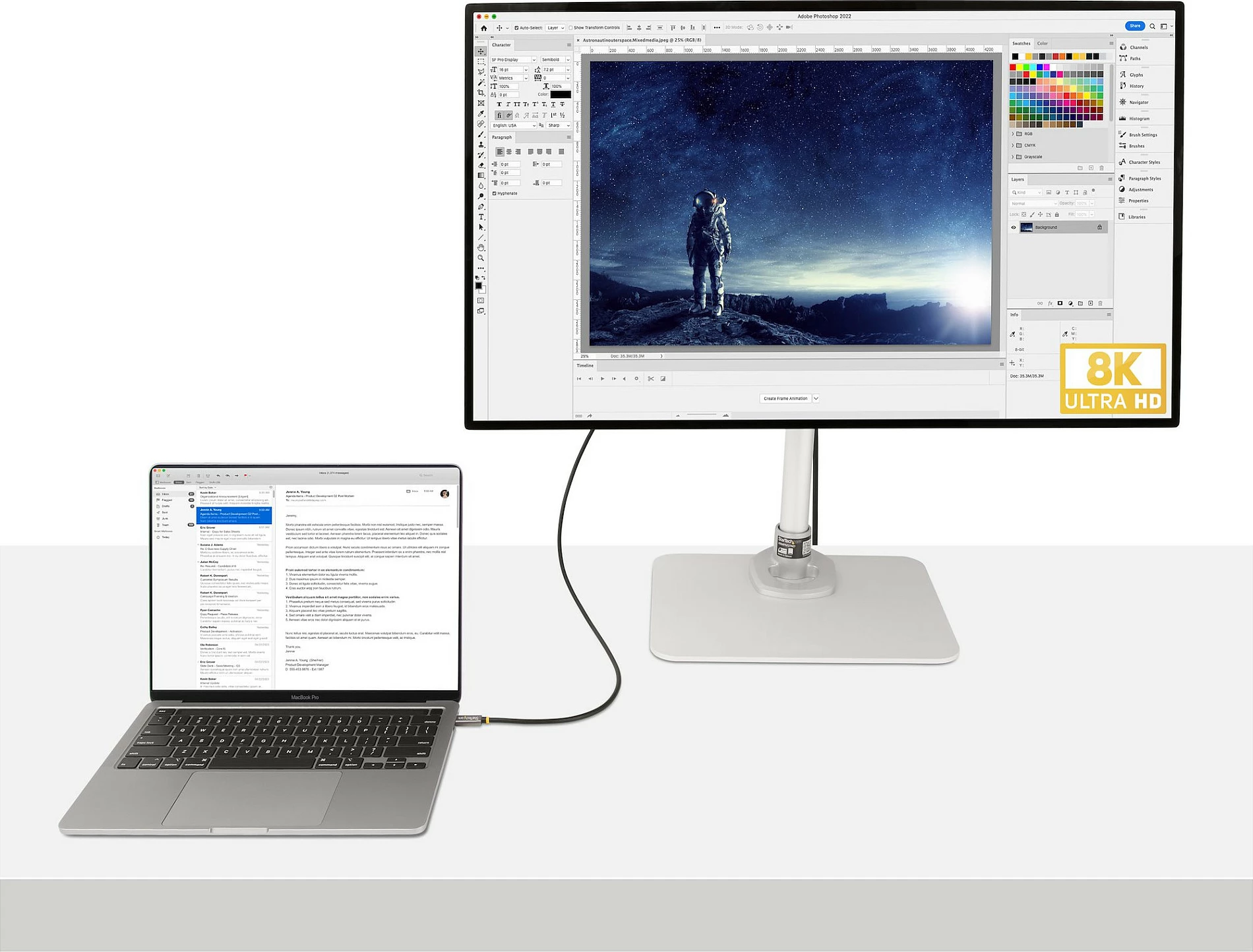 Kabllo USB4 StarTech 1m USB-C në USB-C, 40Gbps, 100W PD, 8K 60Hz, e zezë