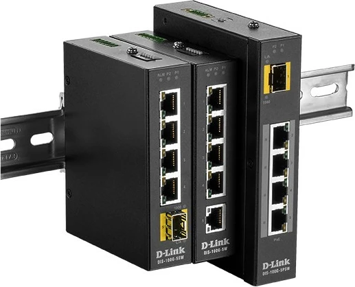 Switch industrial D-Link DIS-100G-5PSW, 4 porte Gigabit PoE, 1 slot SFP, pa ventilator, i zi