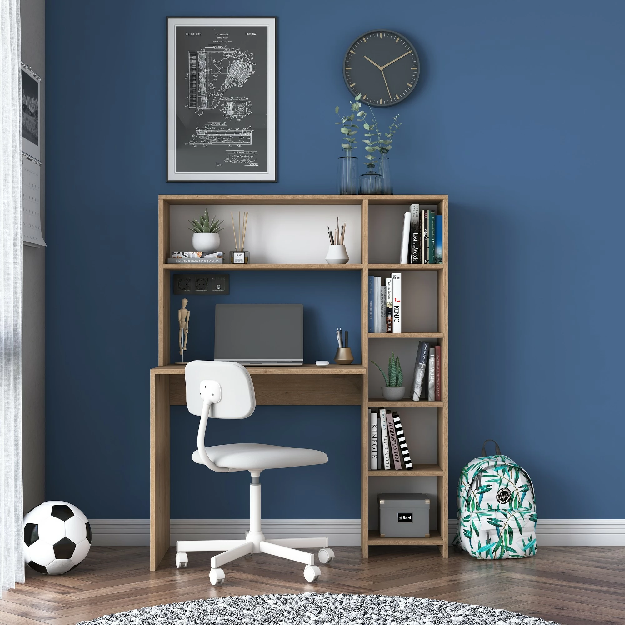 Tavolinë studimi Hanah Home, HA104 - 2025, ngjyrë lisi