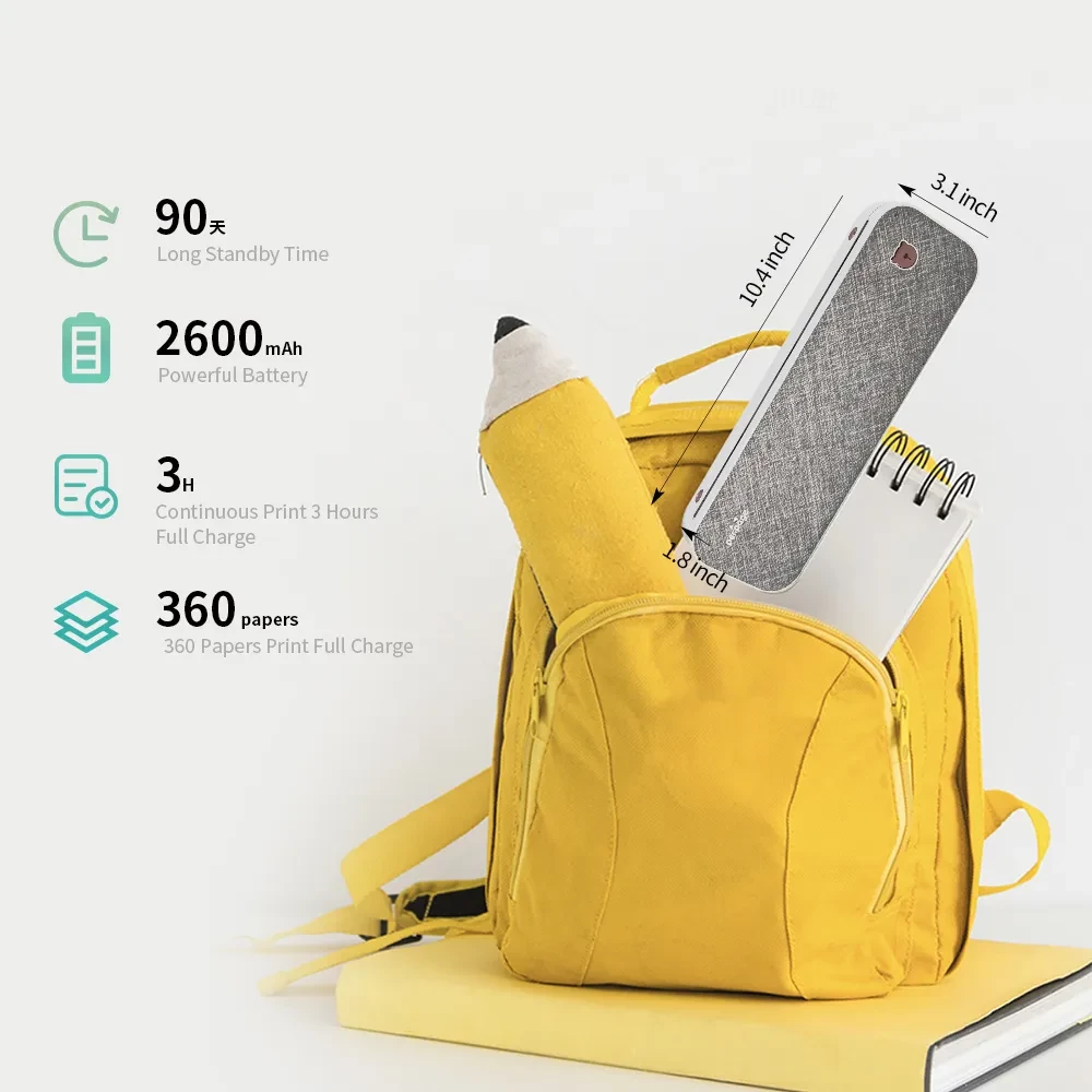 Printer termal A4 PeriPage A40, i bardhë