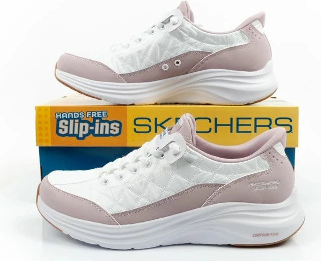 Atlete femra Skechers Contour Foam Slip-ins, të bardha