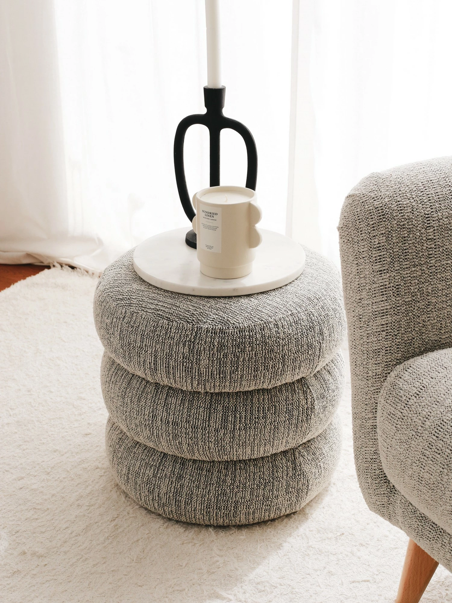 Puf Atelier del Sofa, Boum, ngjyrë gri