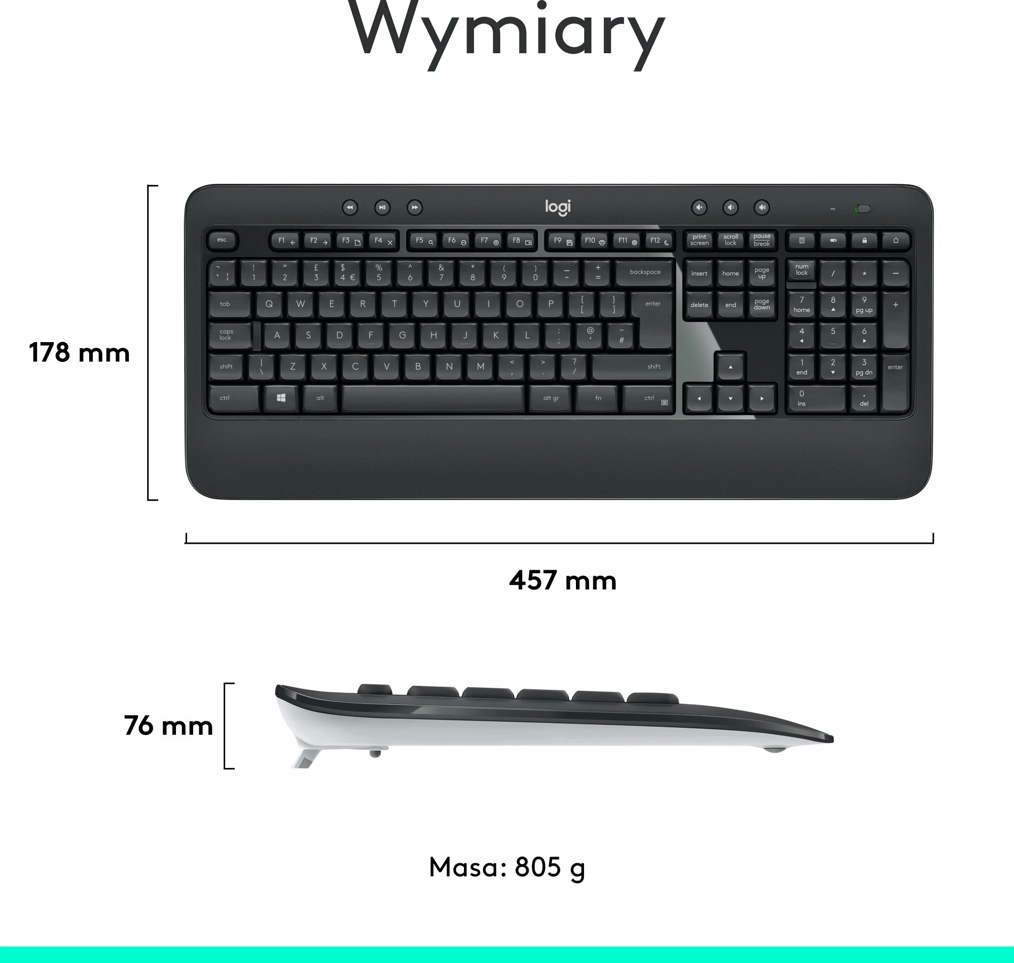 Set tastierë + maus Logitech MK540 Advanced US (920-008685), wireless USB, me pushim dore, e zezë