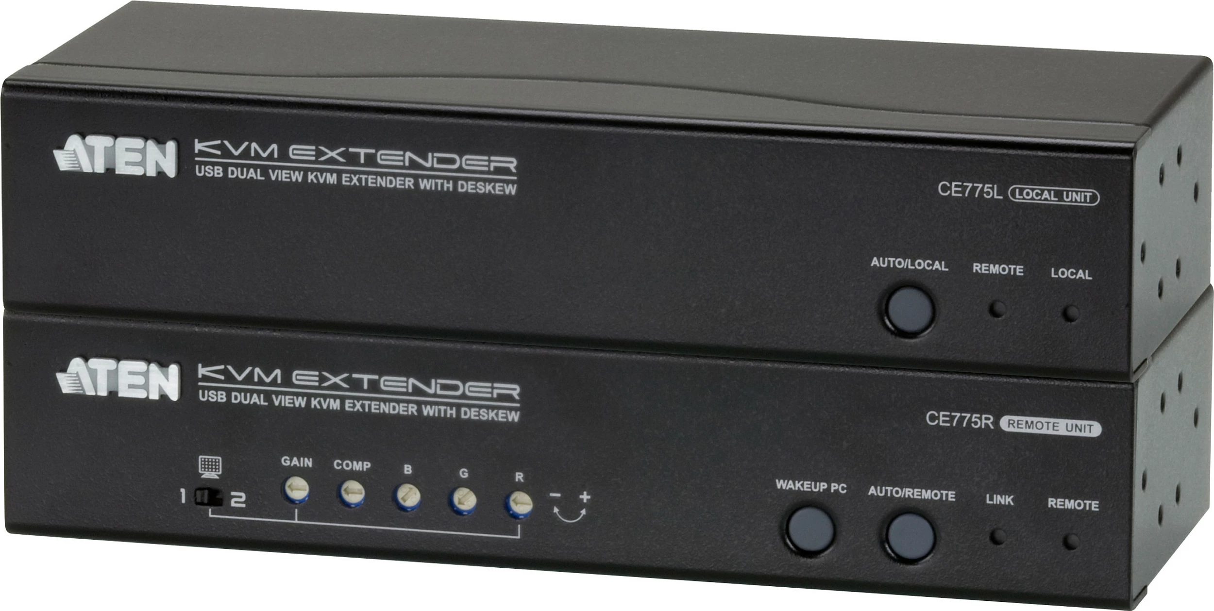 KVM extender ATEN CE775, Dual View, 1920x1200, 300 m, Cat5e, e zezë