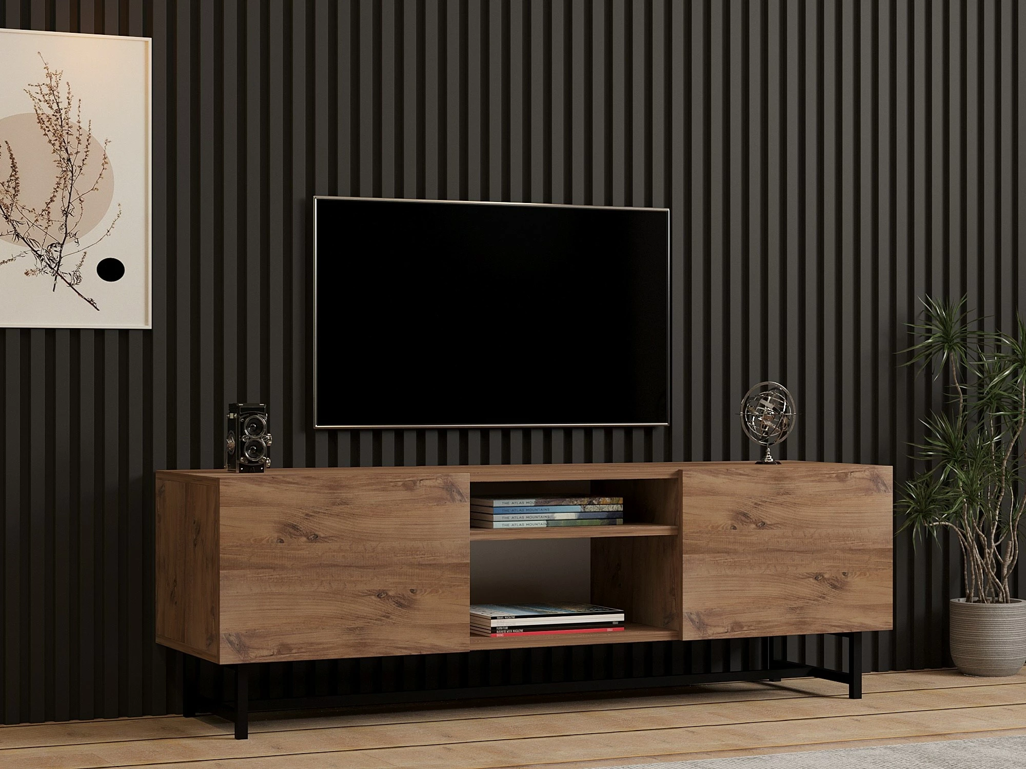 Komodë TV Hanah Home, Tugi, ngjyrë Atlantic Pine