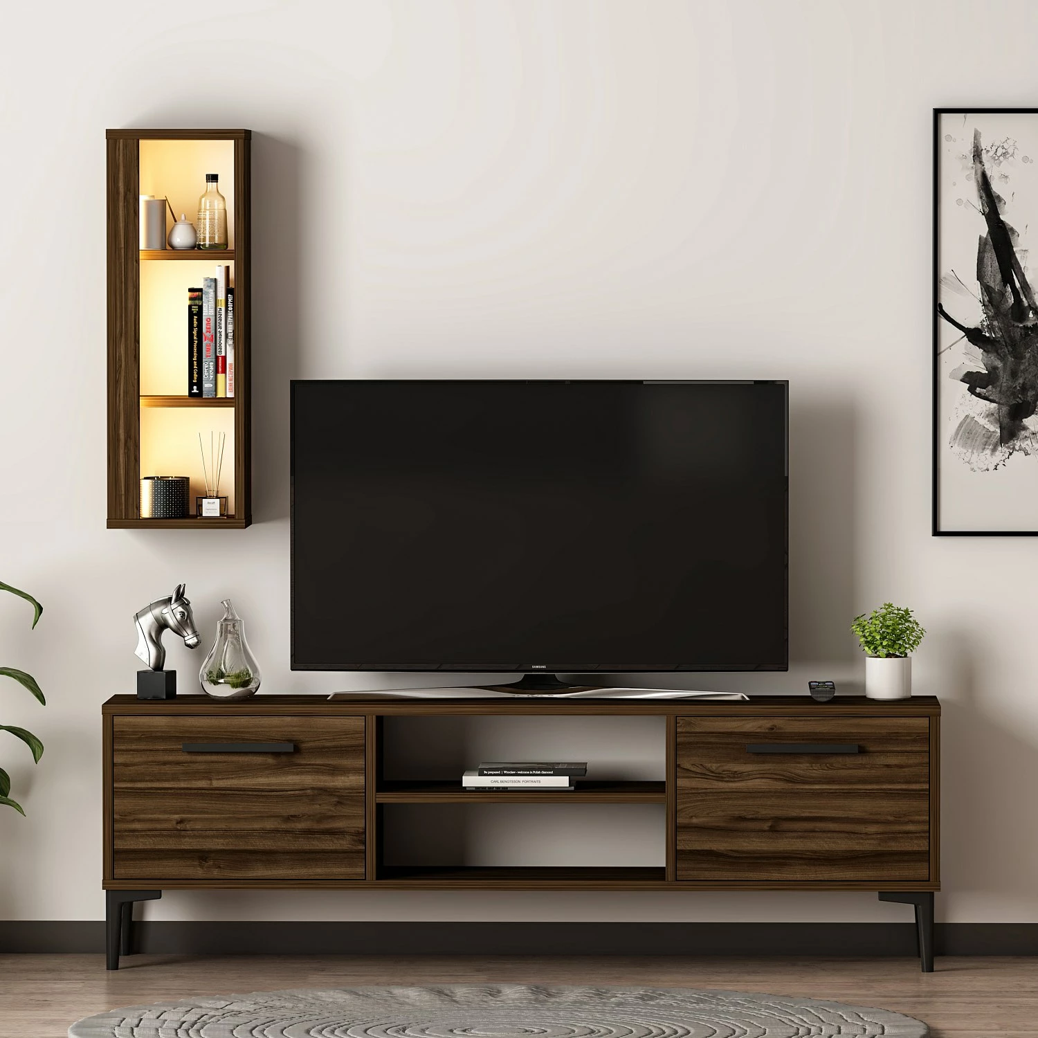 Komodë TV Skye Decor, ngjyrë arre, Bien