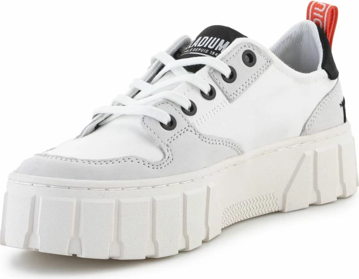 Këpucë për femra Palladium Pallatower Lo W, të bardha dhe gri