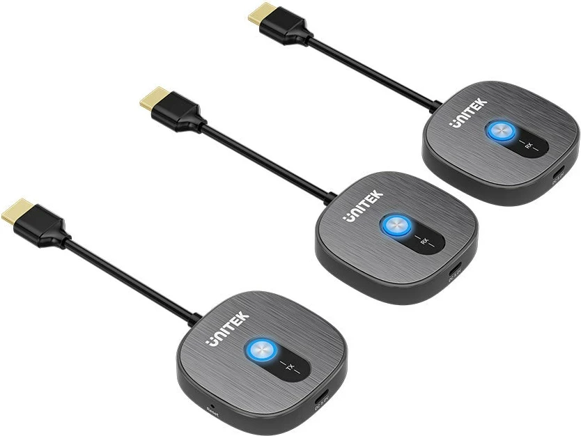 Transmiter HDMI pa kabllo Unitek 1080p, 1 TX + 2 RX, FullHD 60Hz, i zi