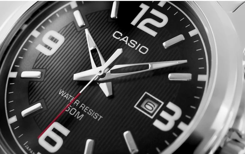 Orë dore për meshkuj Casio MTP-1314PD-1AVEF, e zezë, me kuti