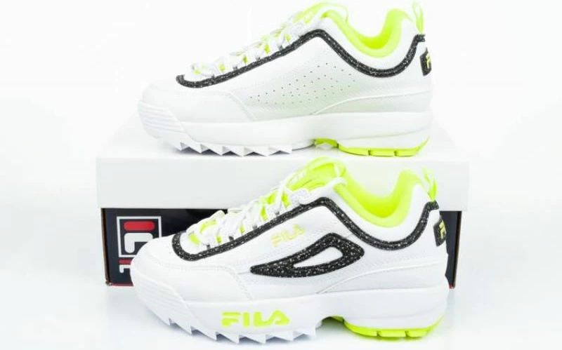 Atlete për fëmijë Fila Disruptor, të bardha me gjelbër