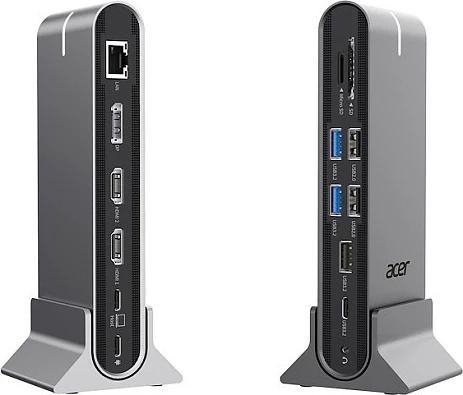 Docking station Acer 15-në-1 USB-C, HDMI x2, DisplayPort, LAN, 100W PD, argjendtë
