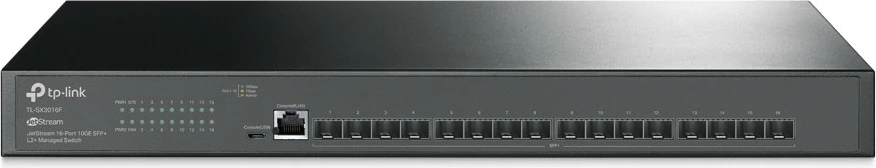 Switch i menaxhuar TP-LINK SX3016F JetStream, 16 SFP+ 10GE, për rack, i zi