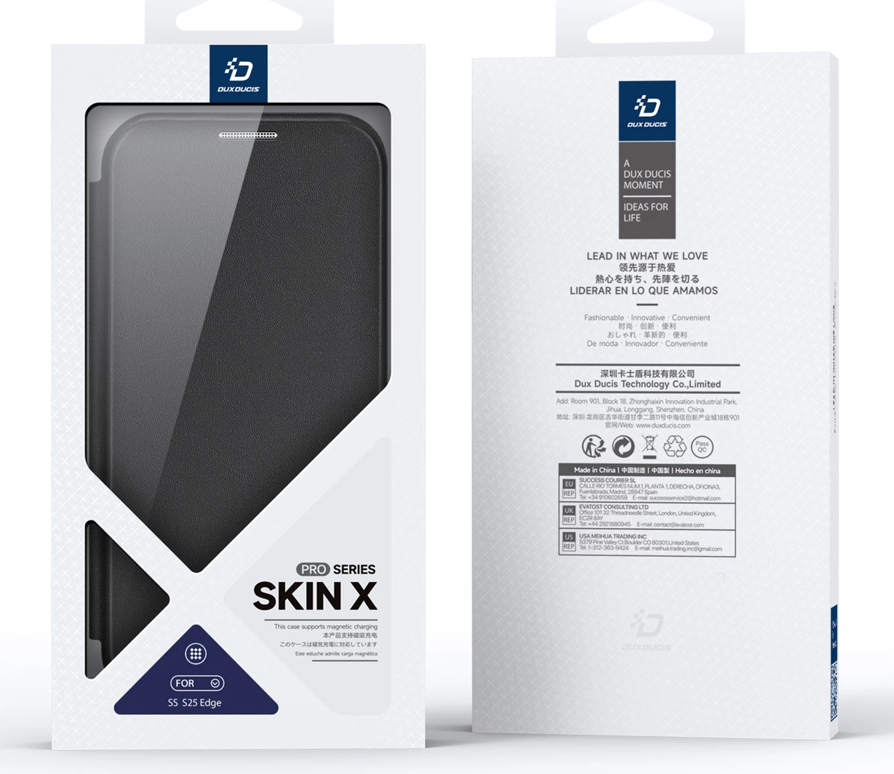 Mbështjellës Dux Ducis Skin X Pro me MagSafe për Samsung Galaxy S25 Edge, zi