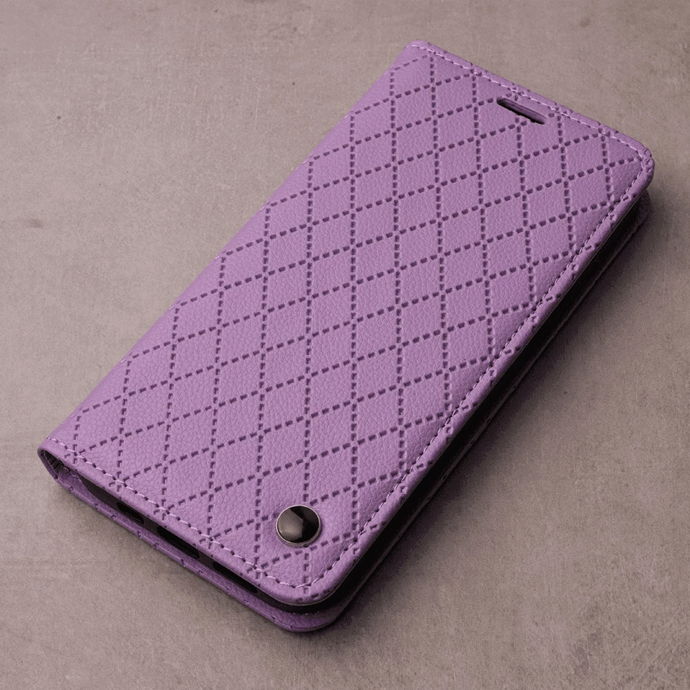 Mbështjellës ONASI Flip Cover Karo MPN 23373 për Xiaomi Redmi 14C / Poco C75, violet