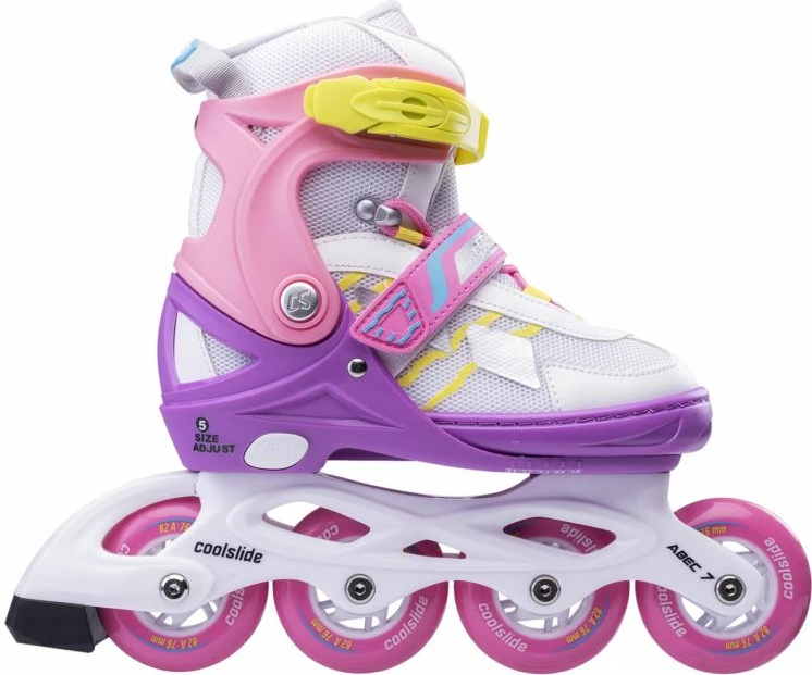 Rollera për fëmijë Coolslide, të bardha/vjollcë/rozë