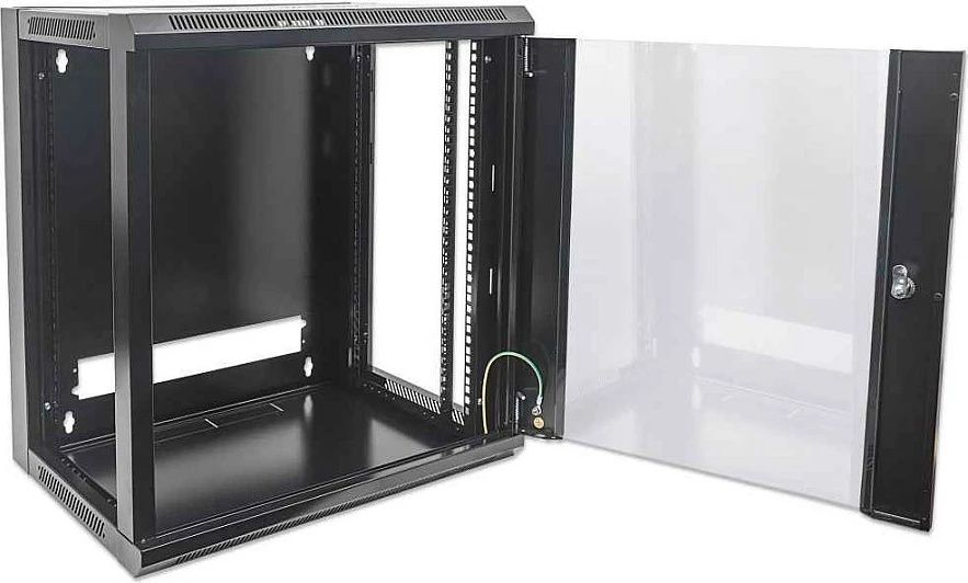 Kabinet rrjeti Intellinet 19", 6U, 450mm thellësi, montim në mur, derë xhami, i zi