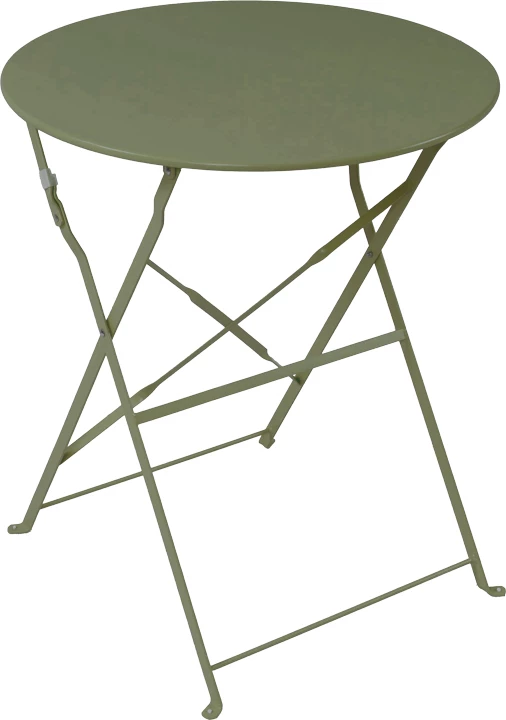 Tavolinë bistro palosëse, metalike, ngjyrë ulliri, D60x71cm