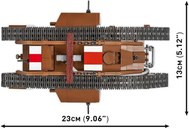 Set lodër ndërtimi Cobi Klocki Mark V (Male) 9199, 844 pjesë, kafe