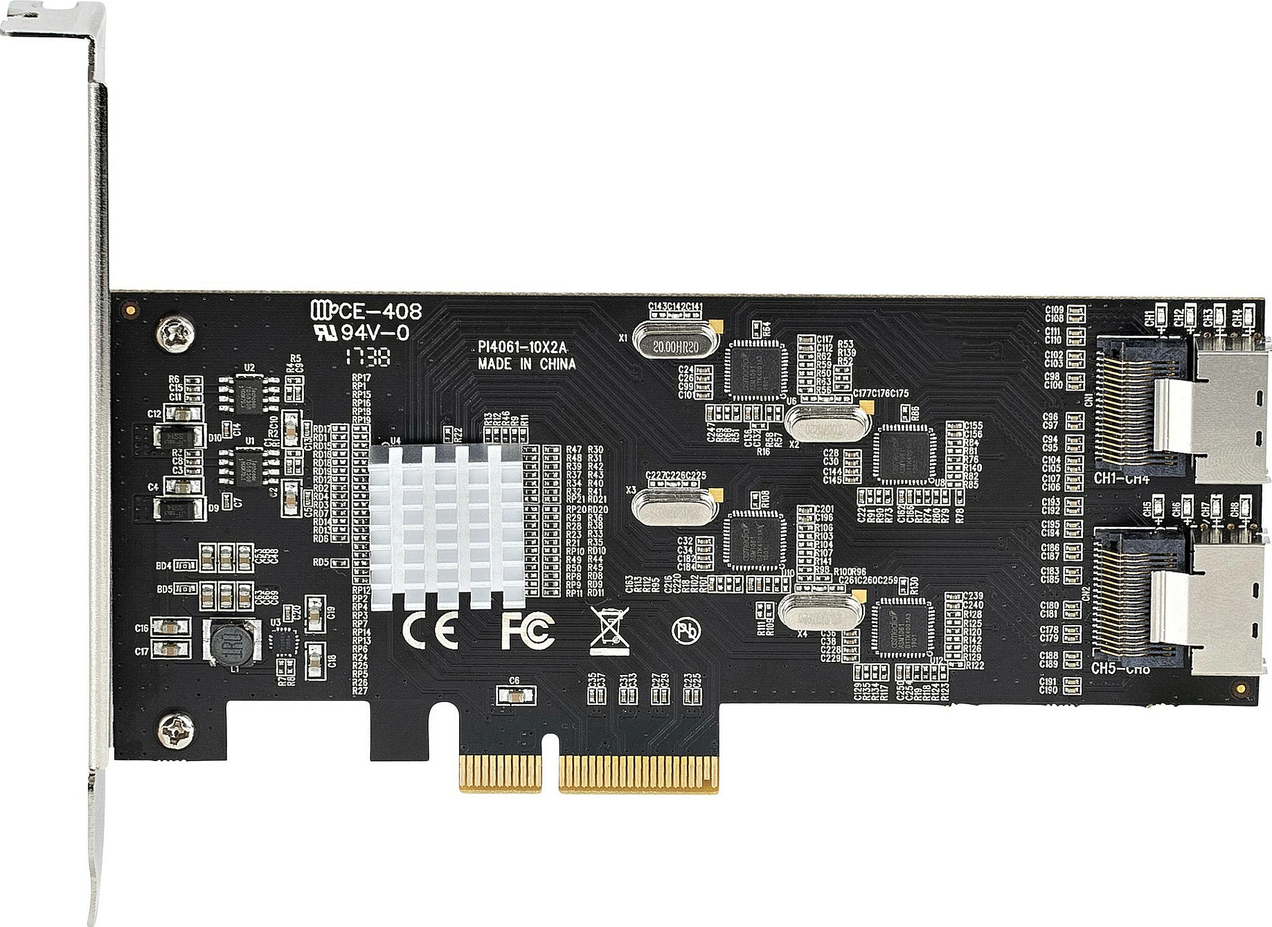 Kartë kontrolleri SATA StarTech 8-Port, PCIe x4 Gen2, 6Gbps, 2x Mini-SAS, me kabllo Mini-SAS në 4x SATA, e zezë