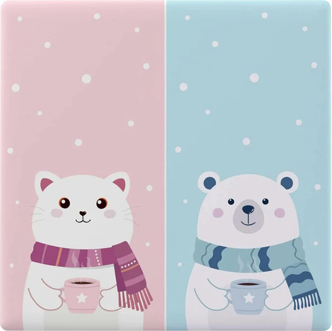 Kapak dekorativ Sonoff T5-2C-86-cartoon për çelës me prekje, plastik, rozë/kaltër