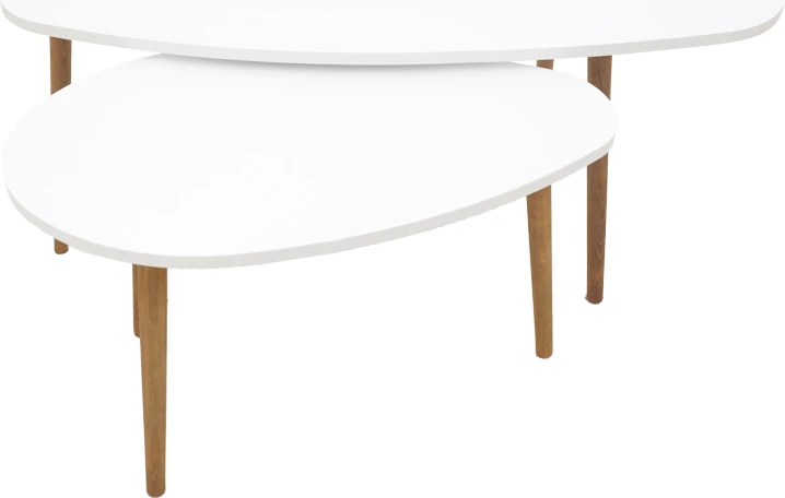 Tavolina kafeje Monty, ngjyrë e bardhë-natyrale, 116x46x6cm