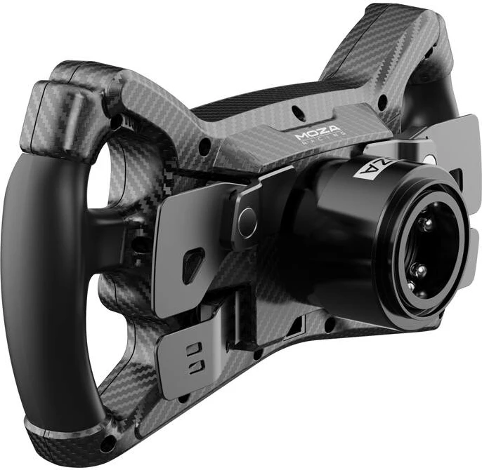 Timon gaming MOZA Racing KS RS047, diametër 300 mm, 10 butona RGB, padele magnetike me dy tufë, kompatibilitet PC