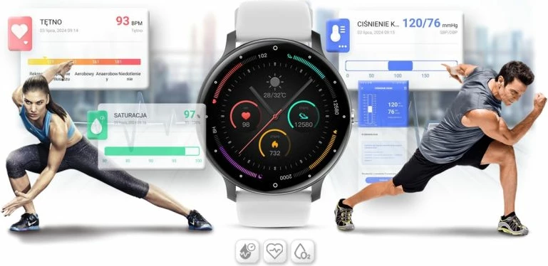 Smartwatch Gravity për të gjithë, zi/bardhë