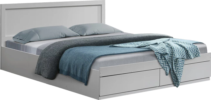 Krevat Olympus me sirtarë, ngjyrë e bardhë, 140x200cm