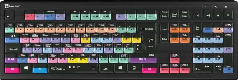 Tastierë LogicKeyboard Astra 2 Adobe After Effects CC UK për PC