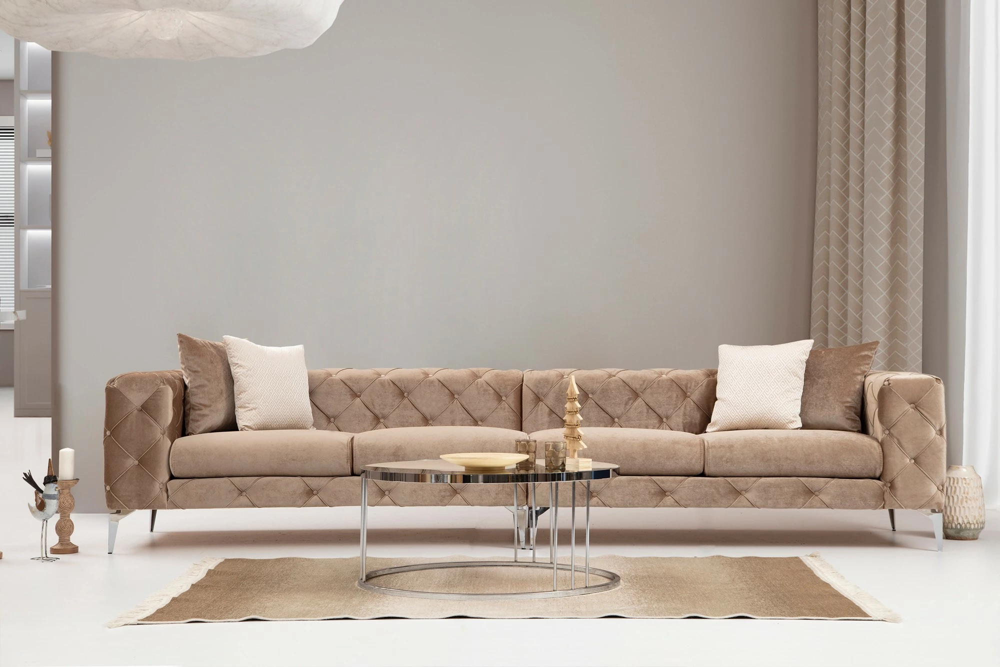 Kauç katër vendesh Atelier del Sofa, Como, krem i errët