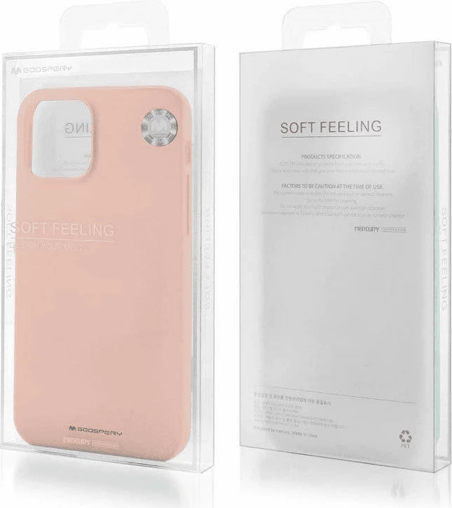 Mbështjellës Goospery 18175 Soft Feeling Silicone për iPhone 15, silikon, beige