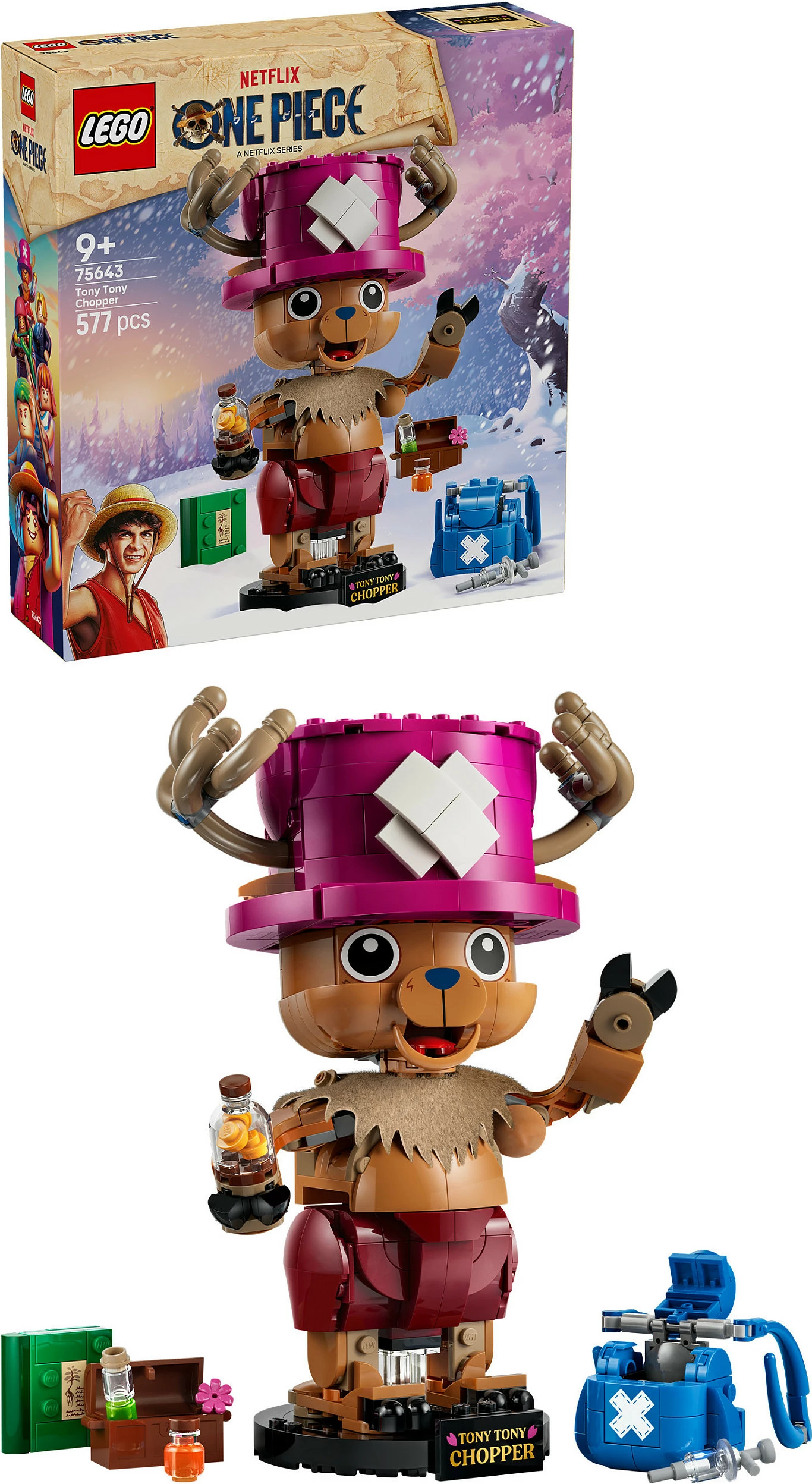 Set LEGO One Piece 75643 Tony Tony Chopper, 577 copë, 9+, shumëngjyrësh