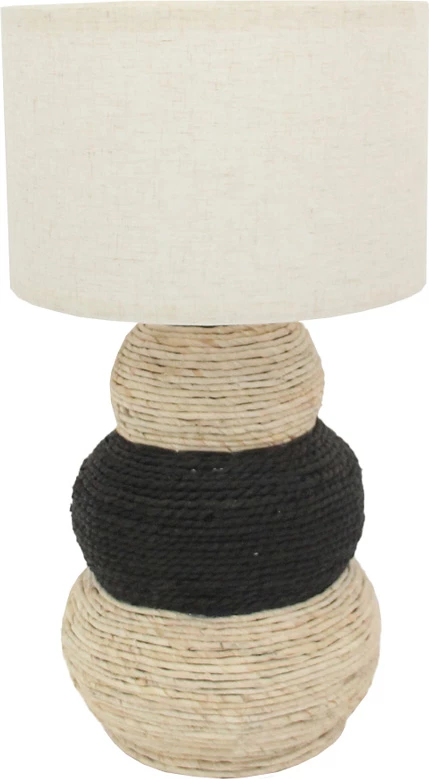 Llambë tavoline Nubia, litar natyral, pëlhurë bezhë, 30x30x57cm