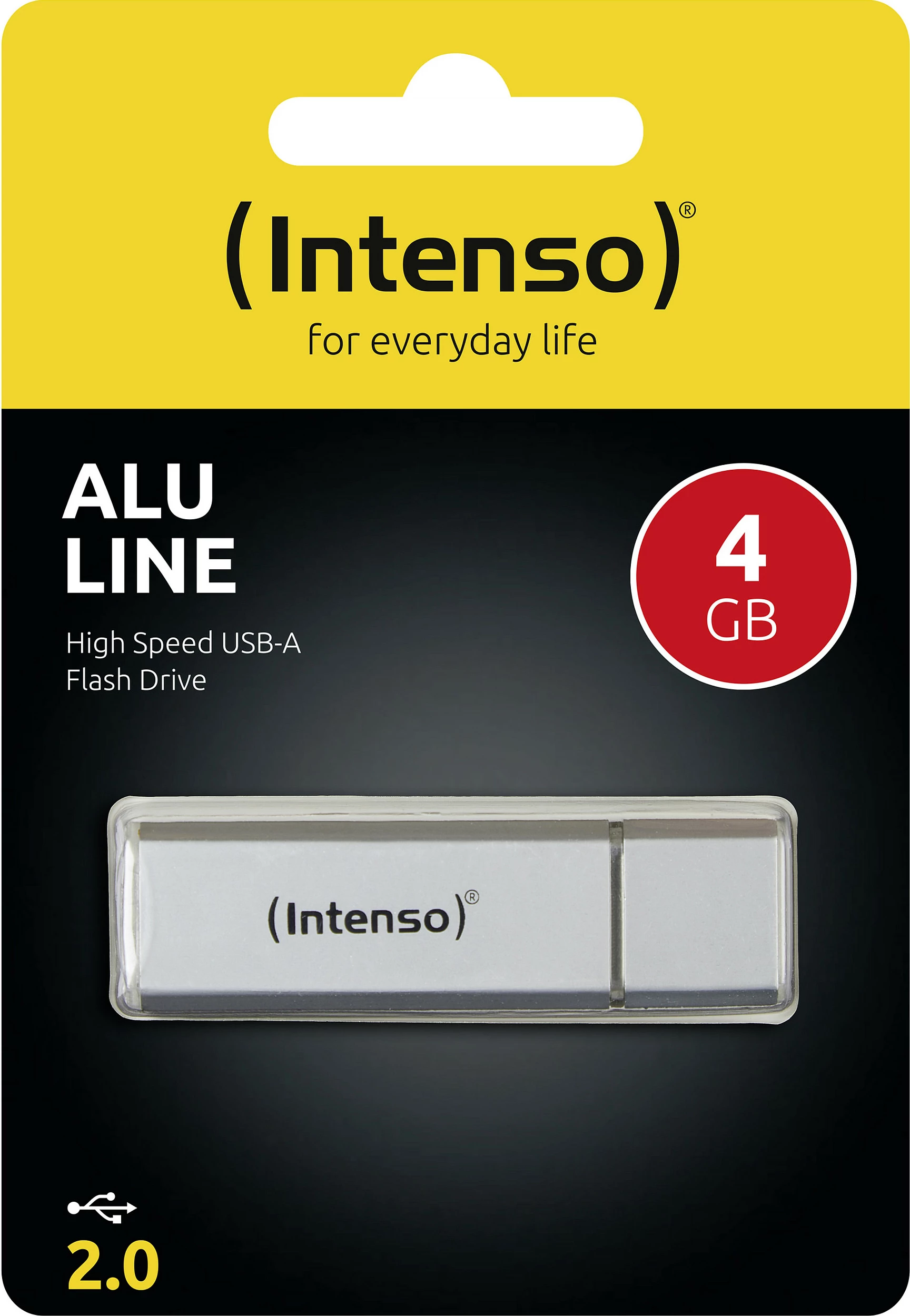 USB stik Intenso Alu Line 4GB, USB Type-A 2.0, 28MB/s, Argjendtë