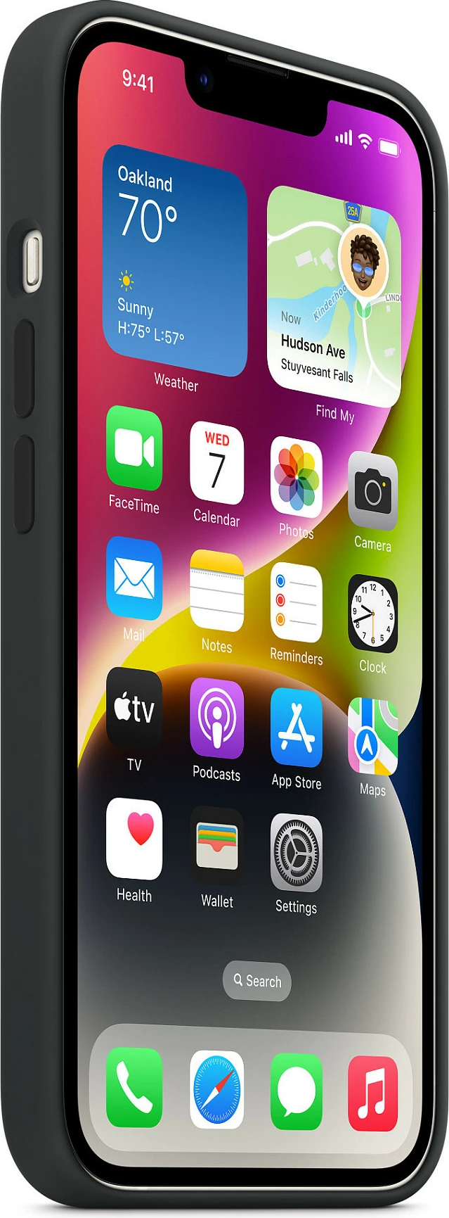 Mbështjellës silikon për iPhone 14 Apple, MagSafe, Ngjyrë e zezë