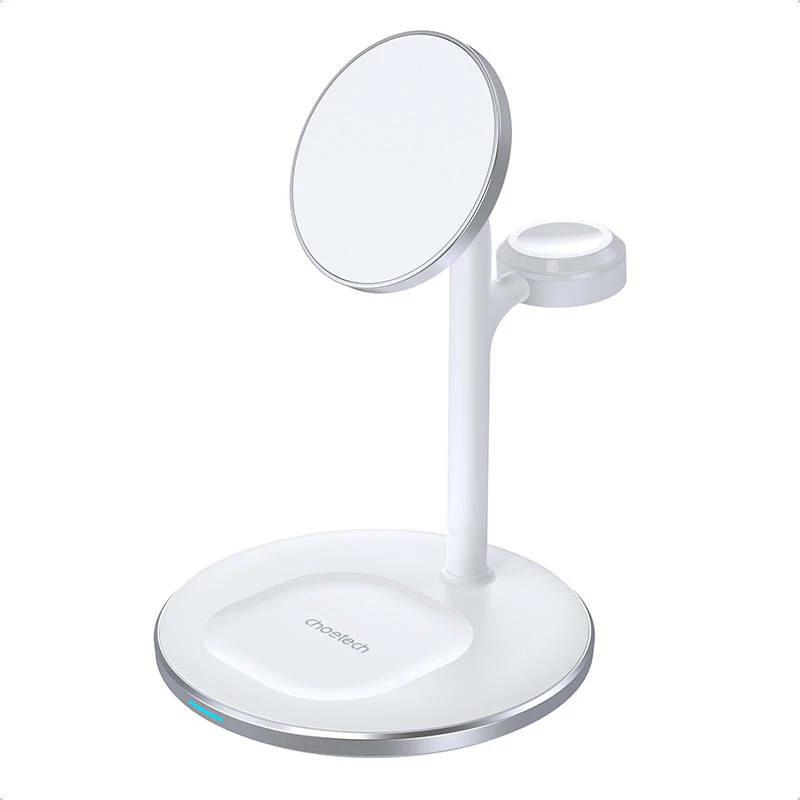 Karikues wireless Choetech T585-F me qëndrim 2-në-1, 15W, i bardhë