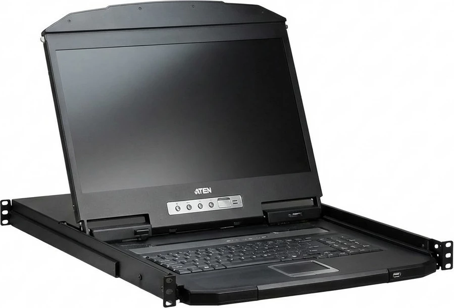 Switch KVM ATEN CL3116NX, 16 Port, TFT 18.5", VGA, USB/PS/2, tastierë QWERTZ gjermane, i zi