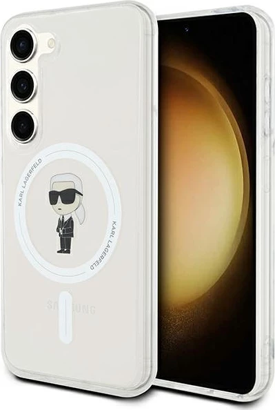 Mbështjellës Karl Lagerfeld IML Ikonik MagSafe për Samsung Galaxy S23, Transparent