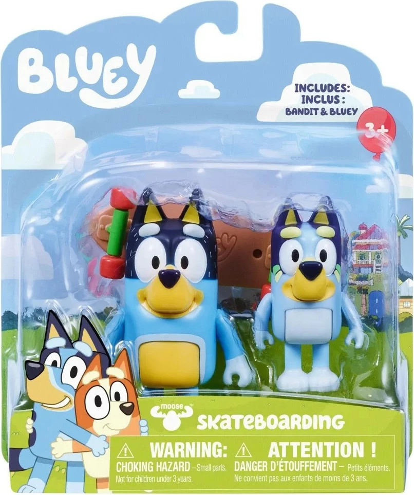 Set figurina Bluey Tm Toys BLU13042, 2 copë, me skateboard