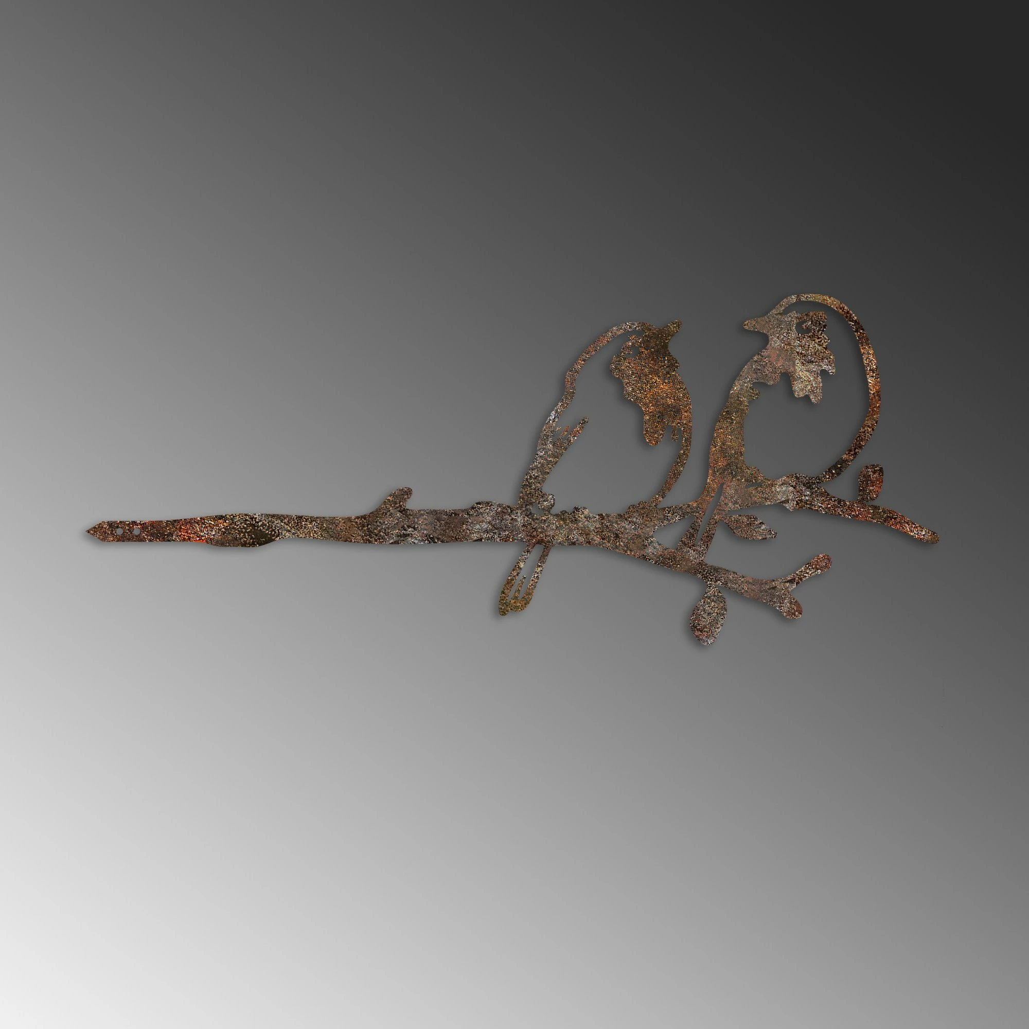 Objekt dekorativ për kopsht, dizajn Aberto, zogj në degë, ngjyrë kafe, 50x20cm