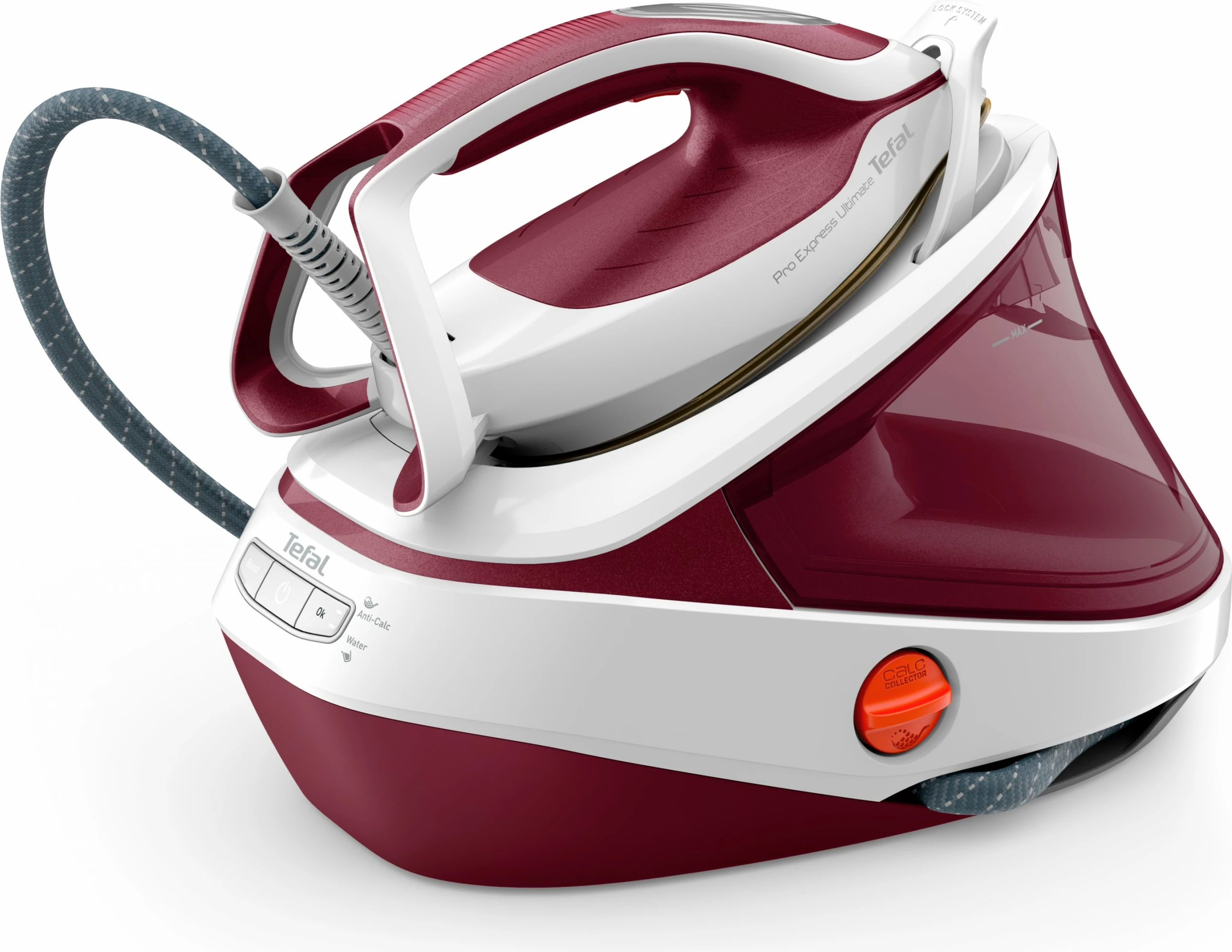 Hekur Tefal Pro Express Ultimate II GV9711, 3000 W, 1.2 L, 7.5 bar, e kuqe e bardhë