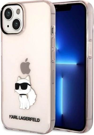 Mbështjellës Karl Lagerfeld Choupette për iPhone 14, Rozë