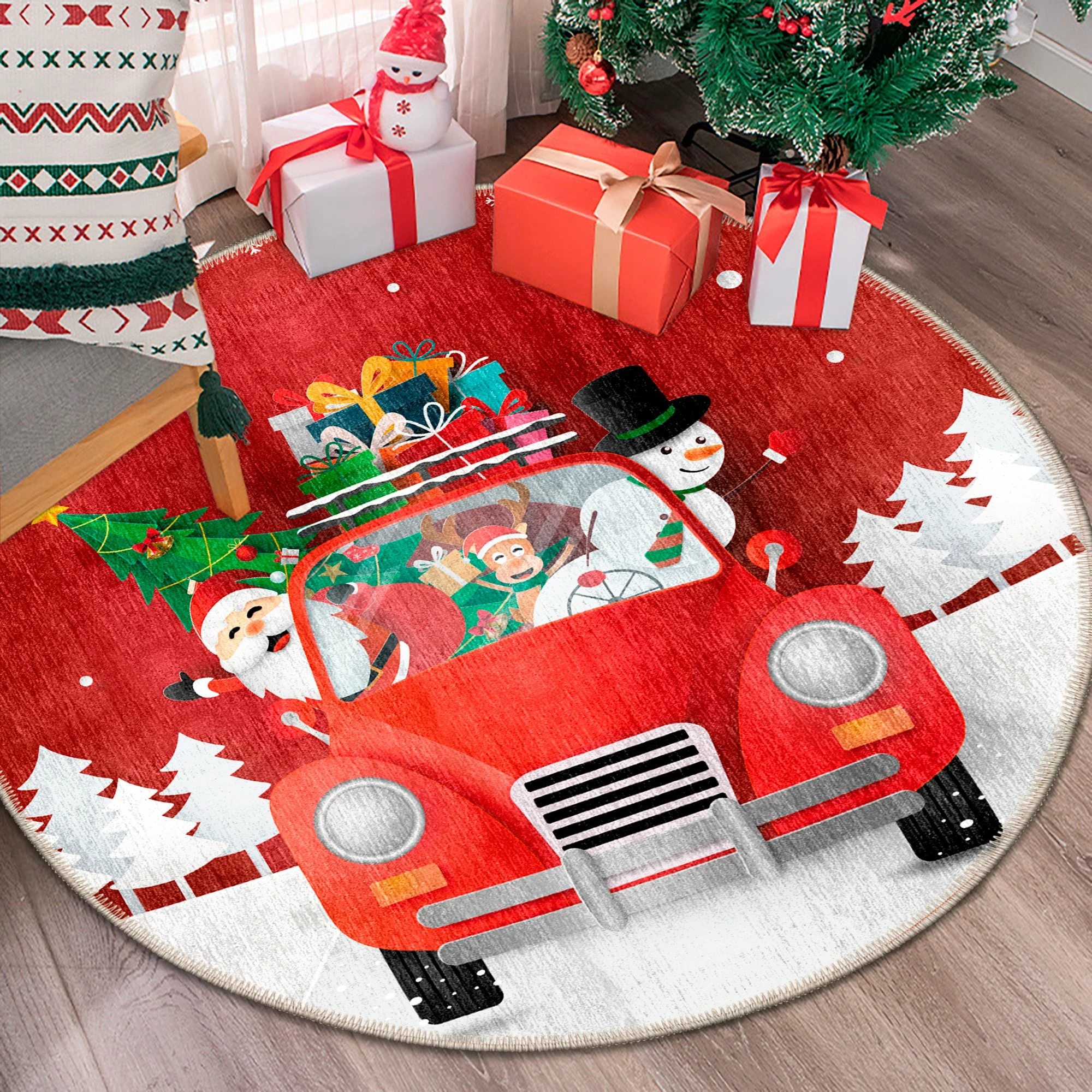 Qilim i rrumbullakët, shumëngjyrësh, Conceptum Hypnose, Woobtny0322, 120x120cm