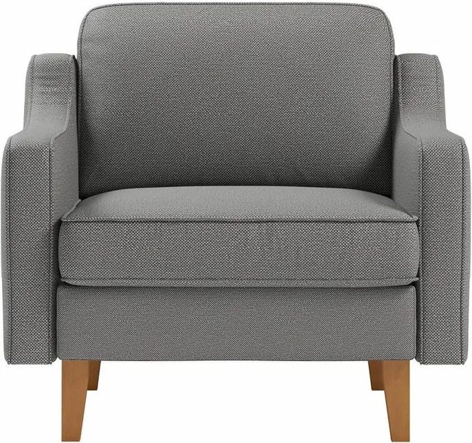 Karrige një vendëshe Robin, ngjyrë obsidian, këmbë druri, Atelier del Sofa