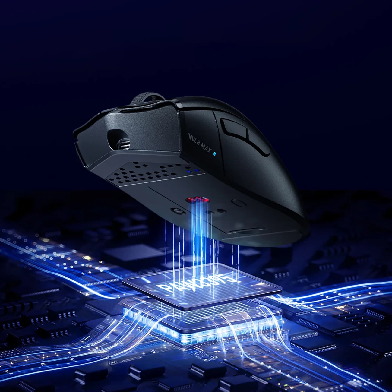 Maus gaming wireless Machenike L8 Max, PAW3395, 26000 DPI, 66 g, 2.4 GHz/Bluetooth/USB, i zi