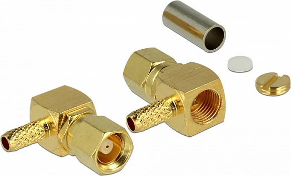 Konektor SMC mashkull DeLOCK 65860, 90°, 50 Ω, 1300-3000 MHz, ari