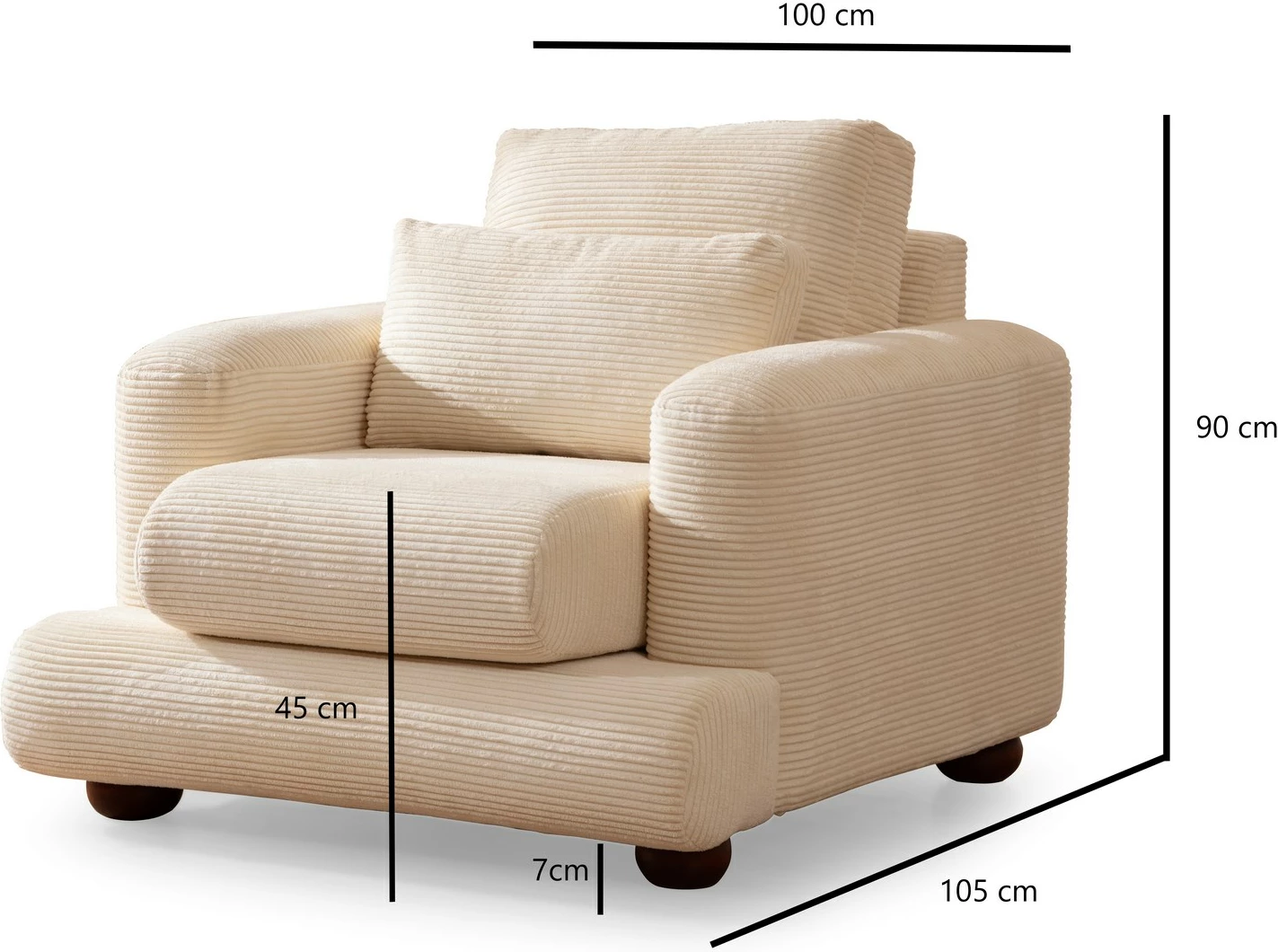 Karrige një vendëshe Atelier del Sofa, River, bezhë