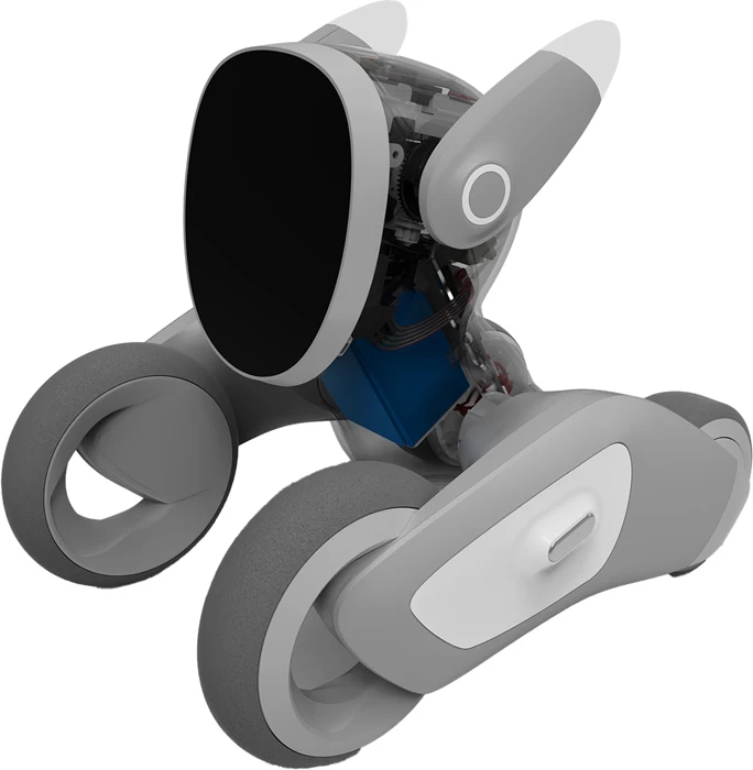 Robot interaktiv Loona Premium 99902CK00017, ekran 2.4\", kamerë 720p, Wi‑Fi, 2GB RAM/8GB, gri/bardh, me kabllo USB-A në USB-C dhe manual